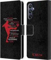 Head Case Designs Officially Licensed AC Milan Silhouette 2 Adults Leather Book Wallet Case Cover Compatible with Samsung Galaxy A15