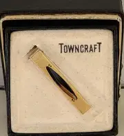 Vintage Towncraft Small Goldtone Bar Clip In Orginal Box Sold At Penneys