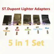 Dupont Lighter Gas Refill Adapters 5 in 1 set Yellow/Red/Green/blue Caps