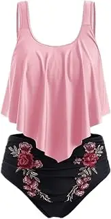 [N\P] NP Floral Print Bottom Bikini Set Women Swimwear Push Up Bikini Padded Pink