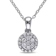 0.25 CT. T.W. Composite Natural Diamond Frame Pendant in Sterling Silver
