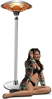 Patio Heater, Height Adjustable Telescopic Rod Patio Heaters, Outdoor Indoor Commercial Umbrella Stainless Steel Electric Heater Stove