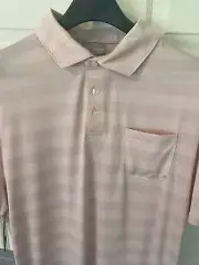 Hickey Freeman Golf Polo Large Dusty Pink Rose NWT $85