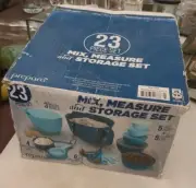 Prepara 23 Piece Set Mix Measure And Storage Set Blue Hue Teal Prep Bowls & Lids