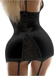 [Generic] Corset Lingerie for Women Lace with Garter Set Underwear Suit Women Thong Bra V-Neck Lingerie Pajamas Earth Day Costume