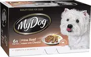 MY DOG Gourmet Beef Dog Wet Food, 6 x 100g, Adult, Small/Medium