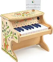 DJECO Animambo 18 Key Electronic Piano Musical Instrument, Tan