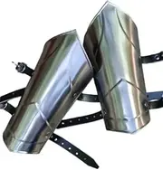 [MEER_CRAFT] Medieval Steel Arm Guards – Adjustable Bracers with Straps for Crusader Steel Arm Bracers – Medieval ArmorLARP, Cosplay & Reenactment