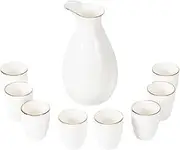 Wine Jug Ceramic Vintage Wine Glass Set Sake Cup Jade Porcelain Wine Glass Sake Pots Sake Set Crafts 8 Wine Glasses Wine Glass