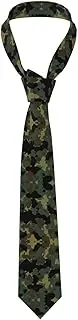 [CADREWY] Camouflage Pattern Print Soft Men Necktie Classic Tie For Weddings And Special Occasions Ties Business, Black