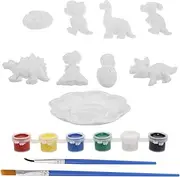 Kisangel 3D Plaster Doll Dinosaur Painting Kit Boys and Girls DIY Craft Educational Toys Hand Prints for Boys and Girls Dinosaur Crafts