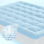 Cooling Mattress Pad Quilted Fitted Topper Bed Protector Cover Thick Pillow Top