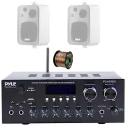 Pyle PDA69BU Bluetooth MP3 Home Sound Receiver, 2x 4" 30W Max 3-Way Speakers