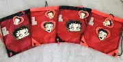 NOS! 2005 Betty Boop Nylon Mesh Drawstring Sling Bags-4 Red/Black NEW WITH TAGS!