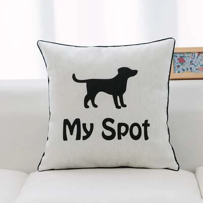 My Spot With Print Of A Dog And Microgel Feather Like Insert Pillow