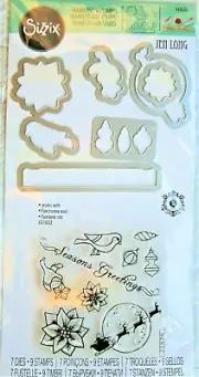 Christmas in Color Sizzix Clear Stamp Framelits Die Set 661631 NEW!