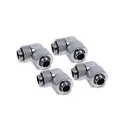 Alphacool 13/10mm Fitting, 90 Degree Rotary, Chrome, 4pk