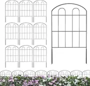 Fence Panels - Metal Decorative Garden Fence Border - Arched Edging Ground Defense Metal Wire Animal Barrier for Lawn, Plants & Backyard