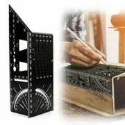Aluminum Alloy Woodworking Square Measuring Ruler, 3D Miter Angle Measuring Tool, Multifunctional 45/90 Degree Angle T-Ruler Gauge