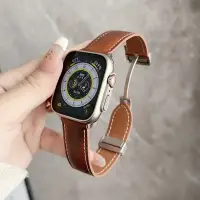 在飛比找蝦皮購物優惠-Crazy Horse 皮革磁性錶帶適用於智能手錶 Ultr