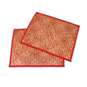 Rapee Set of 2 Bamboo Table Placemats 33 x 46 cm Cloud Red