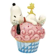 Peanuts by Jim Shore Snoopy Laying on Cupcake