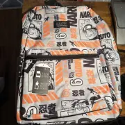 Bioworld Naruto Shippuden Backpack Black Gray Orange Uzumaki Hidden Leaf Village