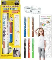 Growth Chart,Doodling Height Measure Decals | Wipeable Nursery Multi-Functional Growth Sticker for Kids' Room Bedroom Classroom Playroom