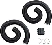 NFGEGPKPHA Air Diesel Heater 2X 60mm Diameter 300cm Length Duct Pipe Tube Hose Black + 1x Flat Connector + 4X Clamps Set Fit for Car Truck Van