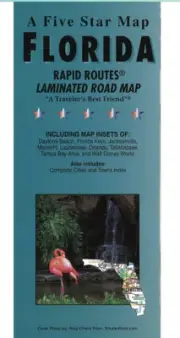 Five Star Map FLORIDA Rapid Routes Laminated Road Map
