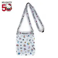 在飛比找Yahoo奇摩購物中心優惠-小禮堂 Hello Kitty 防水網袋斜背手機包 (Kit