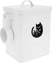 Metal Pet Food Storage Container, Sturdy Thickened Tin Pet Food Storage Bucket with Lid Silicone Gasket, Large Capacity Airtight Pet Food Container, Lightweight Storage Bucket Suitable for Dogs Cat