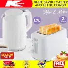 Anko Textured 1.7L Kettle and 2 Slice Toaster Combo White Bread Toastie Heater