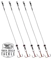 Ice Fishing Wire Tip Up Leader Rigs VMC Hooks 1/0 1 2 4 6 8 5-Pack Pink Fish Eye