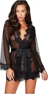 [UIVHLW] Boudoir Outfits Plus Size Black Lace Nightgown Sleepwear Temptation Dress