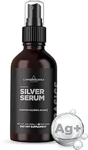 Silver Serum, 4oz - 10 PPM Colloidal Silver Spray, Purified Silver Water (50mcg) - Pure Colloidal Silver Liquid Spray for Immune Support - Oral and Topical Colloidal Silver Supplement