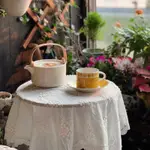 花園桌布 法式桌布 圓桌桌布 拍照背景布 白色蕾絲桌布 立體繡花桌布 復古風桌布 蕾絲茶幾布 裝飾桌布