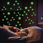 1 Set Glow In The Dark Wall Stickers Luminous Glowing Stars For Ceiling 3D