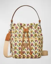 Tory Burch Virginia Flower-Print Bucket Bag Style 139526 $328