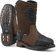 [NINGO] Steel Toe Work Boots for Men, Waterproof Safety Boots with All-Around Protection, Mens Square Toe Construction Boots with Slip Resistant & EH Protection, for Industrial Motorcycle