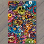4x6" Monsters Colorful Trippy Psychedelic Surrealism Doodle Art Graffiti Fun