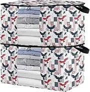 sanluoli 60L 2 Pack Under Bed Shoe Storage with Reinforced Handles, clear window Closet Storage Bins