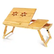 Lap Desk, Bamboo Laptop Desk, Adjustable Portable Breakfast Serving Bed Tray ...