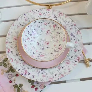 英式下午茶骨瓷寬口茶杯 可愛玫瑰花花茶杯碟家用辦公室陶瓷茶具