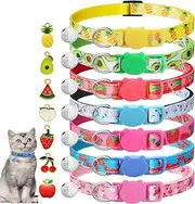 Cat Collars,7 Pack Cat Collar with Bells,Safety Breakaway Cat Collars Adjustable 7.5-12.5 Inch,Fruit Style Kitten Collar for Cute Pet Cats Puppy and Dog,Pet Supplies,Accessories,Gifts
