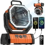 Camping Fan - 20000Mah Battery Powered Fan Rechargeable with LED Lantern - Porta