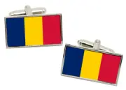 Chad Tchad Flag Cufflinks in Chrome Gift Box