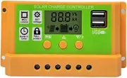30a Solar Charge Controller - Solar Charge Controller | Solar Panel Battery Controllers with Timer Setting | Multiple Load Control Modes Panel Battery Intelligent Regulator Double USB for Gel Sealed