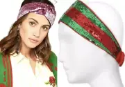 New Gucci 2019 3" Sequin Green Red Stripe Headband Hair Gift Box OSFA