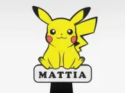 Pikachu Lightbox - 3D Printed Pokémon with Your Name / LED Lamp
